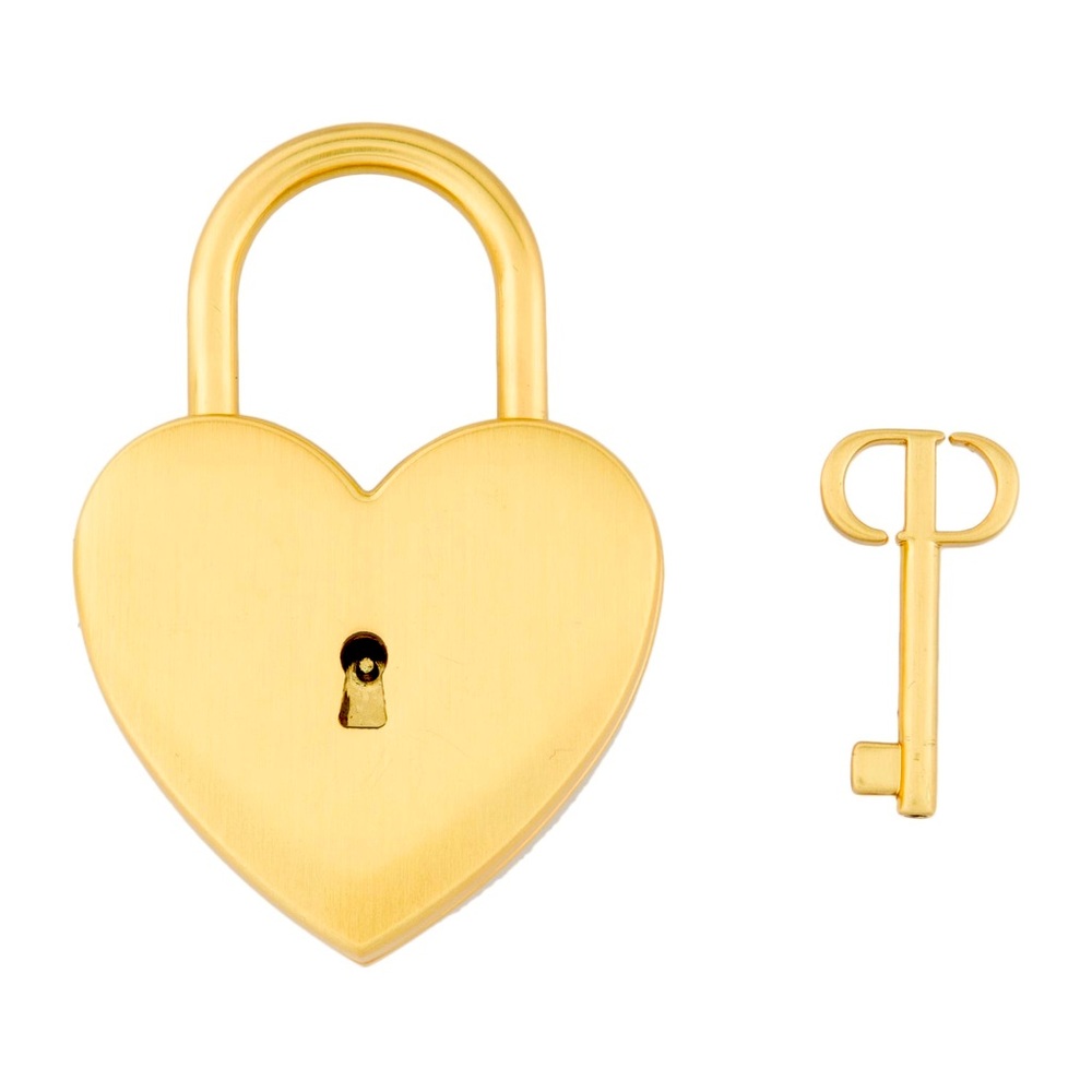 Dior Gold Heart Padlock with Key